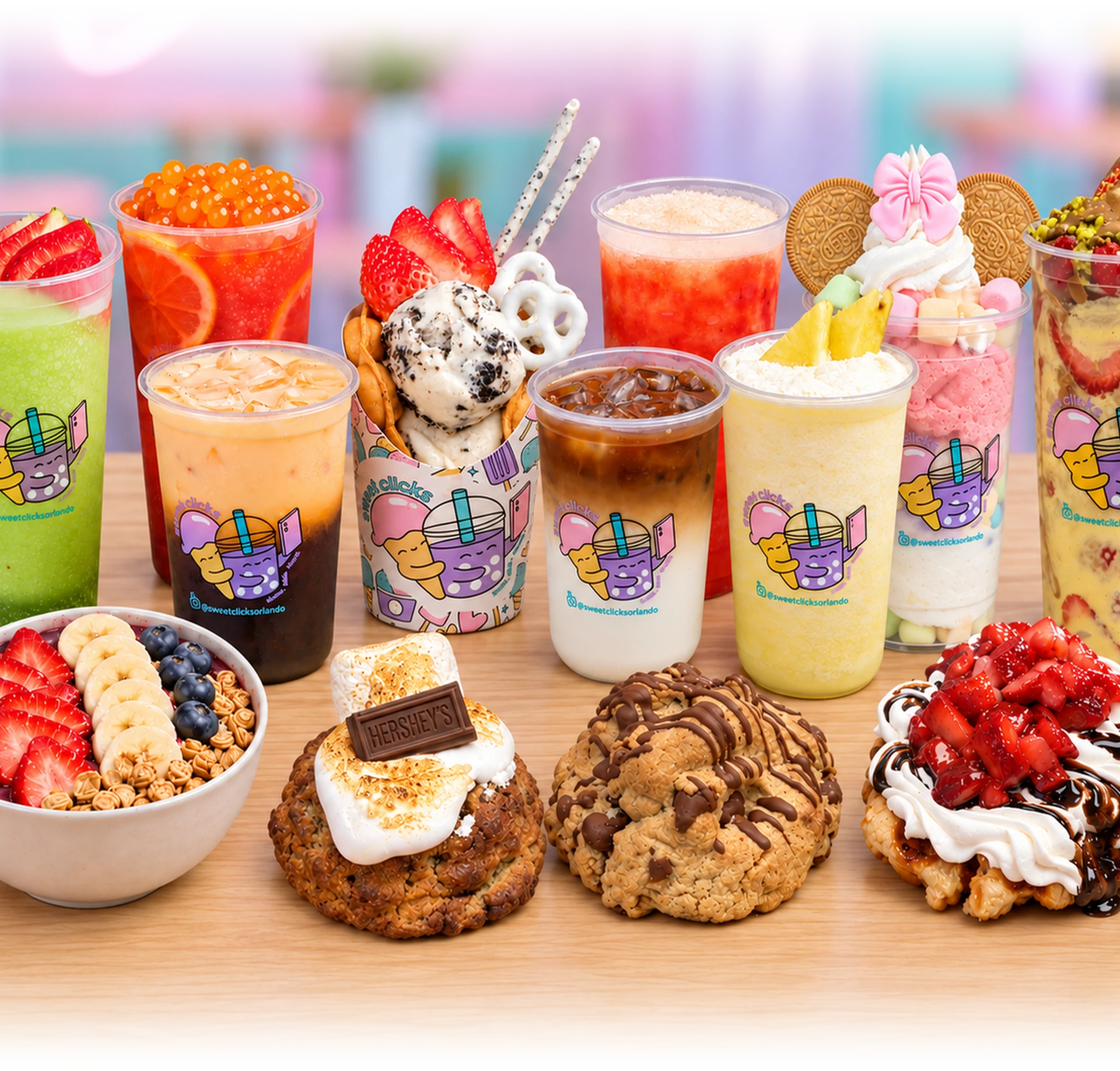 Sweet Clicks colorful dessert and selfie bar in Kissimmee