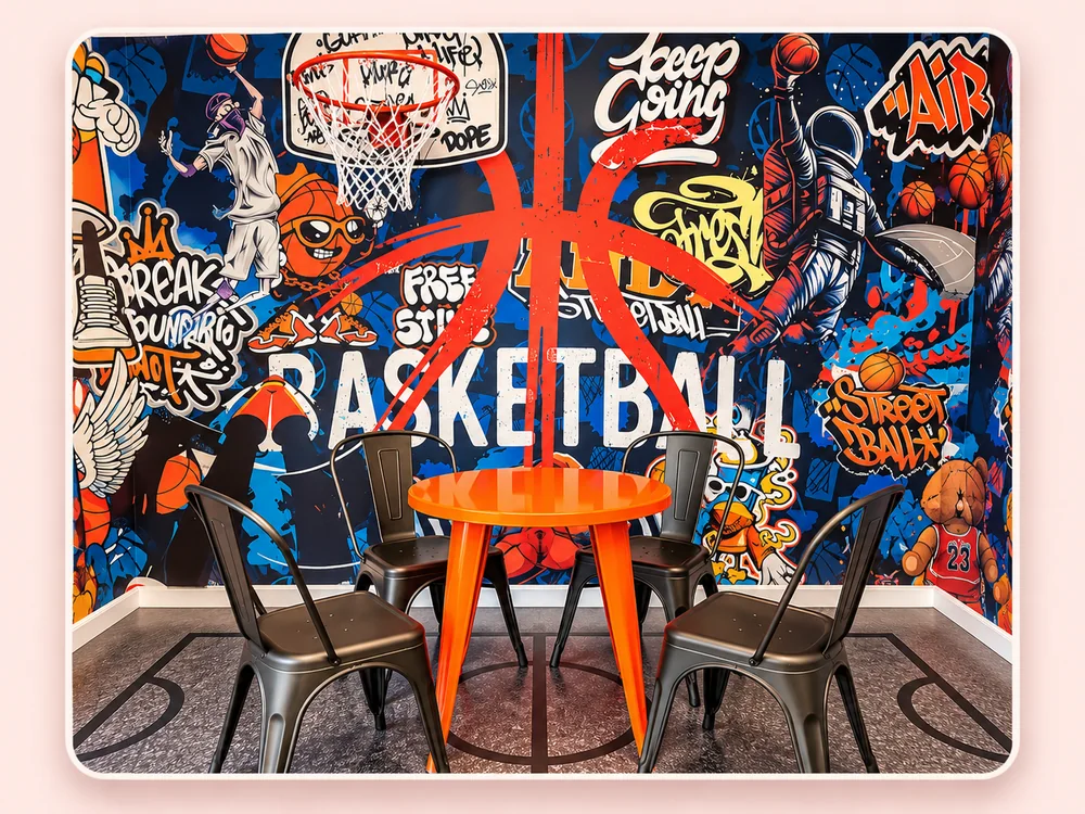 Basketball selfie spot at Sweet Clicks