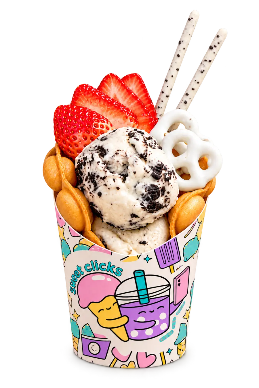 Bubble Waffles at Sweet Clicks